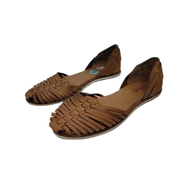 Nicole Shoes - Nicole Huarache Westin Basket Weave Tan Slip On Shoes Size 6